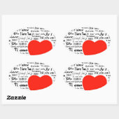 hart hou van je ovale sticker (Vel)