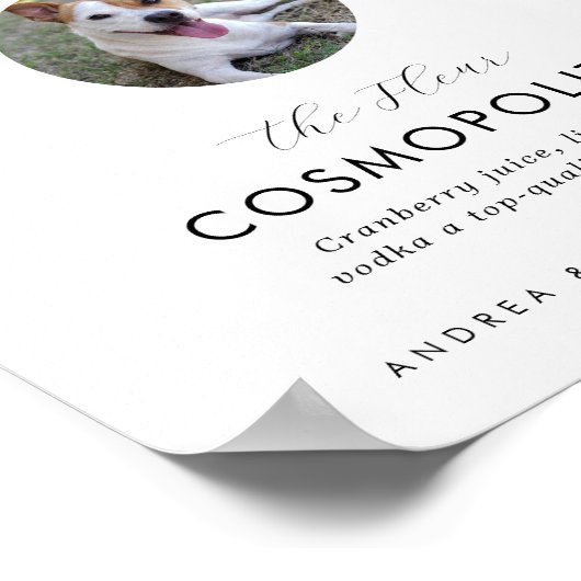 Hart & Huisdier Foto Handtekening Drinken Trouwbor Poster (Hoek)