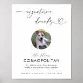 Hart & Huisdier Foto Handtekening Drinken Trouwbor Poster (Voorkant)