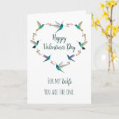 Hart Hummingbird Valentijnsdag voor Vrouw Kaart (Gele Bloem)