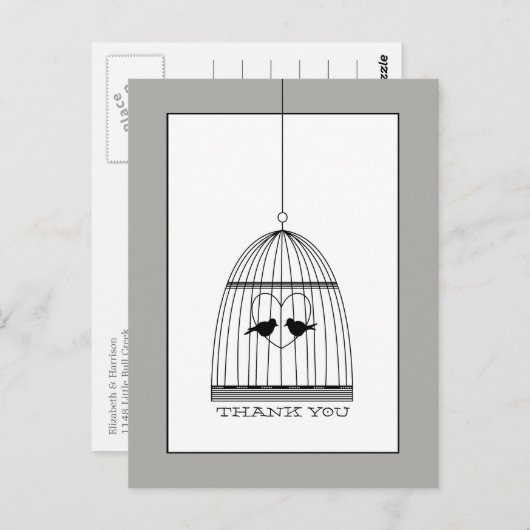  hart huwelijk bedankt briefkaart (Voorkant / Achterkant)