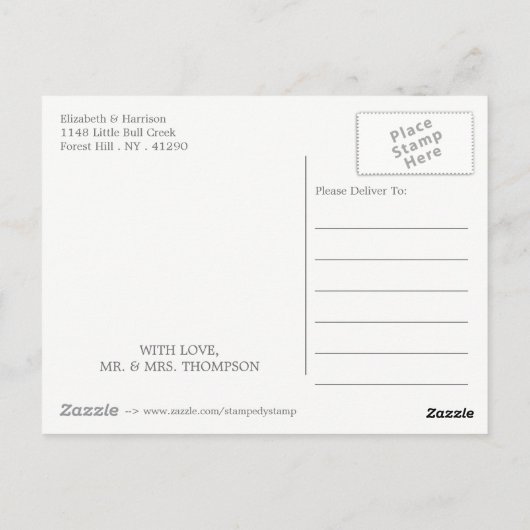  hart huwelijk bedankt briefkaart (Achterkant)