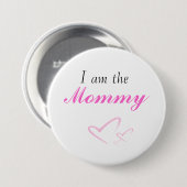 hart, ik ben de, mama ronde button 7,6 cm (Voorkant /achterkant)