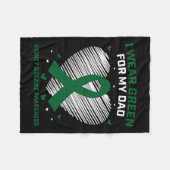 Hart Ik Draag groen voor mijn vader nierziekte bew Fleece Deken (Voorkant (Horizontaal))