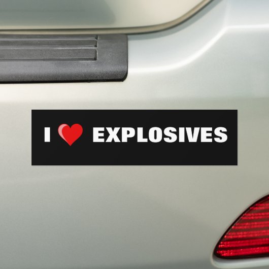 hart, ik, EXPLOSIEVEN Bumpersticker (Op auto)