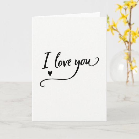 Hart Ik Hou Van Jou Script Kaart (Gele Bloem)