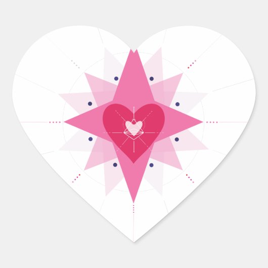 Hart Illustratie van Liefde Sticker (Voorkant)