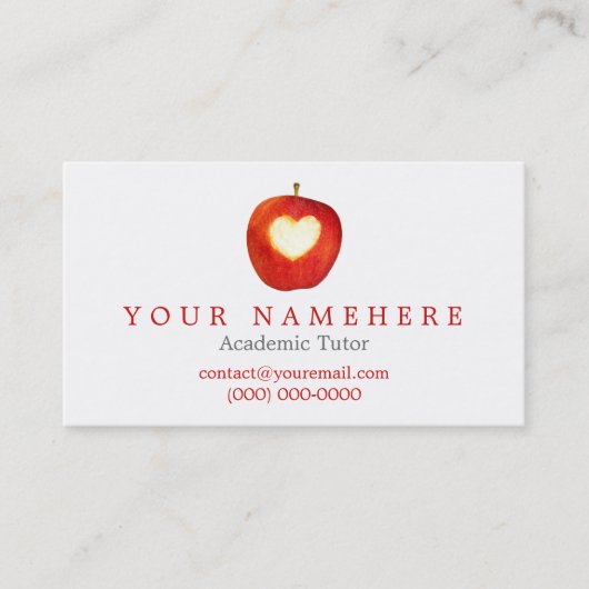 Hart in Apple-Visitekaartjes Visitekaartje (Voorkant)