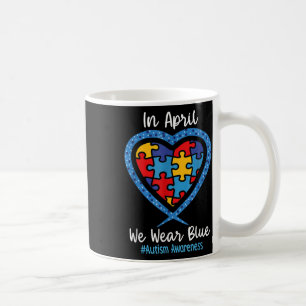 Hart In April We Draag Blauwe Liefde Hoop Geloof Koffiemok