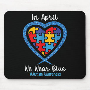 Hart In April We Draag Blauwe Liefde Hoop Geloof Muismat