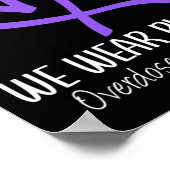 Hart in augustus We Draag Paarse overdosis bewustw Poster (Hoek)