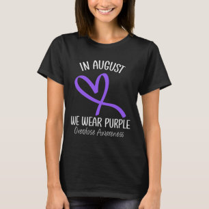 Hart in augustus We Draag Paarse overdosis bewustw T-shirt