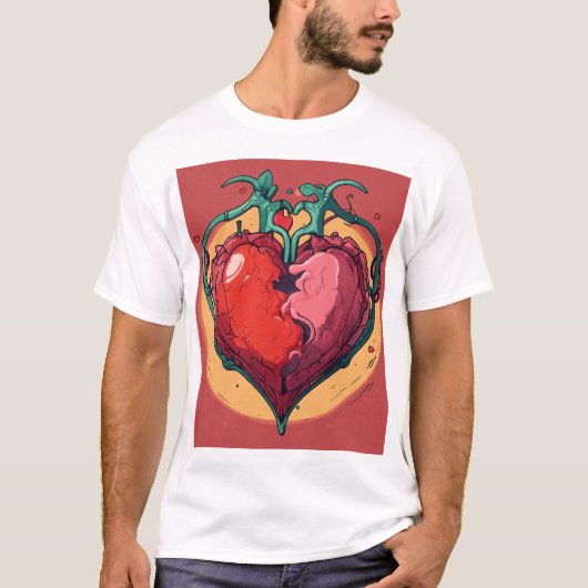 Hart in bloei. t-shirt (Voorkant)