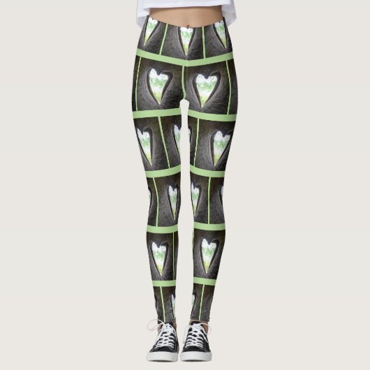 Hart in Boom Pattern Legging (Voorkant)