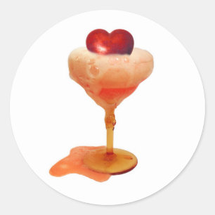 Hart in Borrelende Drank Stickers