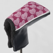 Hart in Bourgogne Golf Head Hoesje Golfheadcover (3/4 voorkant)