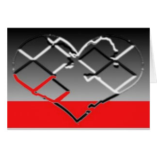 Hart in Chrome, zwart en rood