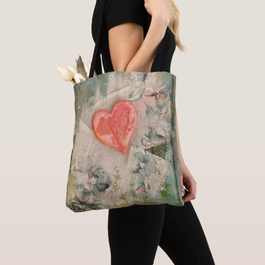 Hart in de bloemen crossbody tas (Dichtbij)