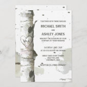 Hart in de boom met Initialen-weddenschappen Kaart (Voorkant / Achterkant)