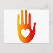 Hart in de hand briefkaart (Voorkant)