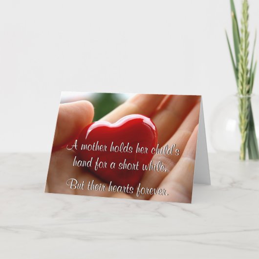 Hart in de hand - Moederdag Kaart (Voorkant)