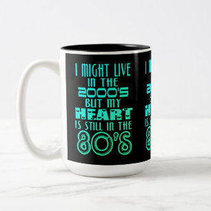 Hart in de jaren 80 tweekleurige koffiemok
