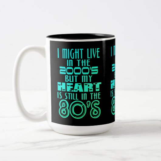 Hart in de jaren 80 tweekleurige koffiemok (Links)