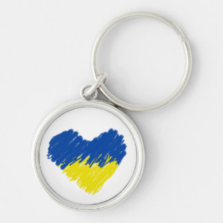 Hart in de kleuren van de Oekraïense vlag. Oekraïe Sleutelhanger