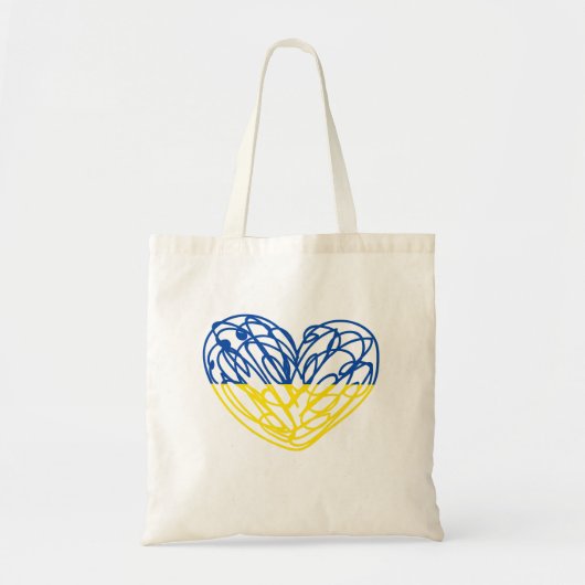 Hart in de kleuren van de Oekraïense vlag. Oekraïe Tote Bag (Voorkant)