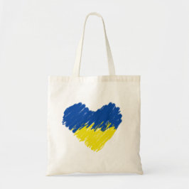 Hart in de kleuren van de Oekraïense vlag. Oekraïe Tote Bag