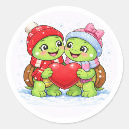 Hart in de Koude Ronde Sticker
