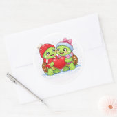 Hart in de Koude Ronde Sticker (Envelop)