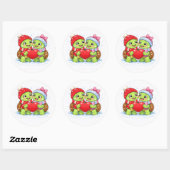 Hart in de Koude Ronde Sticker (Vel)