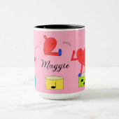 Hart in de liefde met springen: Roos-gekleurd Mok (Midden)