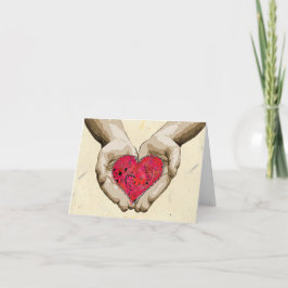 Hart in de Liefde van Valentijn van Handen Feestdagen Kaart