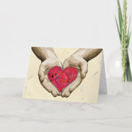 Hart in de Liefde van Valentijn van Handen Feestdagen Kaart