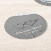 Hart in de onderzetters van de zandtrouwpartij (Gebogen)