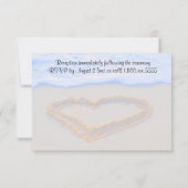 Hart in de ontvangst van zand-strand bruiloft kaart (Achterkant)