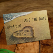 Hart in de Sand Beach Shore Aankondigingskaart