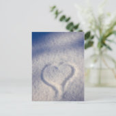 hart in de sneeuw briefkaart (Staand voorkant)