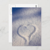 hart in de sneeuw briefkaart (Voorkant / Achterkant)