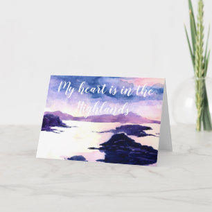 Hart in de Waterverf van de Hooglanden - Kaart van