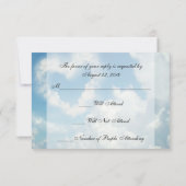 Hart in de Wolken, Blauwe Lucht Romantische Liefde RSVP Kaartje (Achterkant)