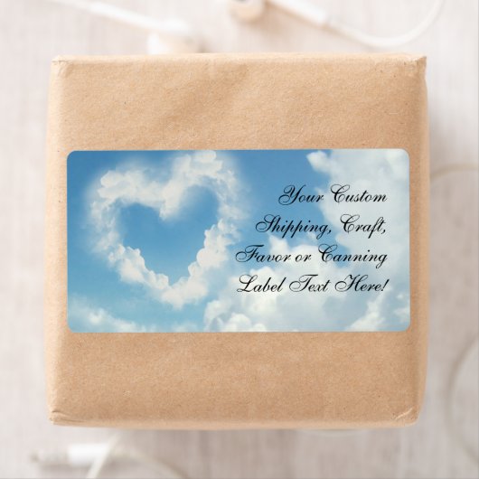 Hart in de wolken, Blue Sky Romantic Love Etiket (Insitu)