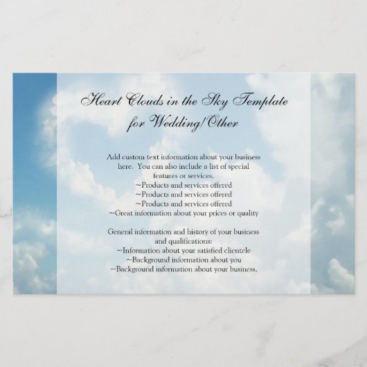 Hart in de wolken, Blue Sky Romantic Love Flyer (Voorkant)