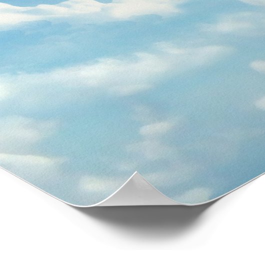 Hart in de wolken, Blue Sky Romantic Love Poster (Hoek)