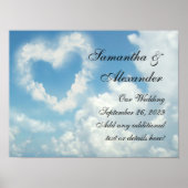 Hart in de wolken, Blue Sky Romantic Love Poster (Voorkant)