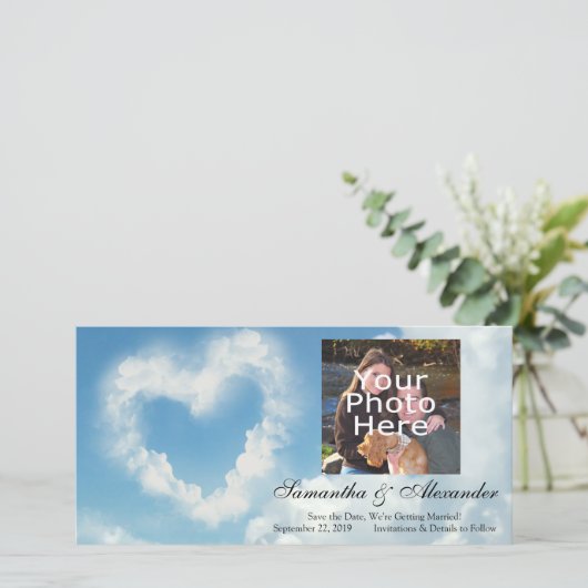 Hart in de wolken, Blue Sky Romantic Love Save The Date (Staand voorkant)