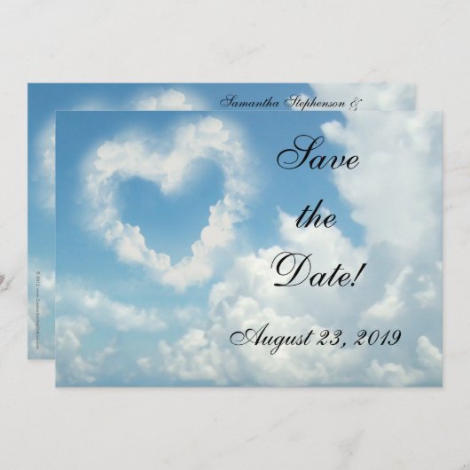 Hart in de wolken, Blue Sky Romantic Love Save The Date (Voorkant / Achterkant)