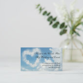 Hart in de wolken, Blue Sky Romantic Love Visitekaartje (Staand voorkant)